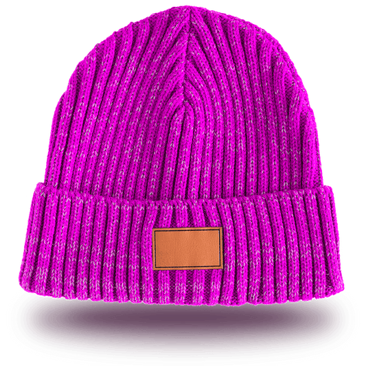 1. Fuxia navnehue, First Edition, strikket med refleks